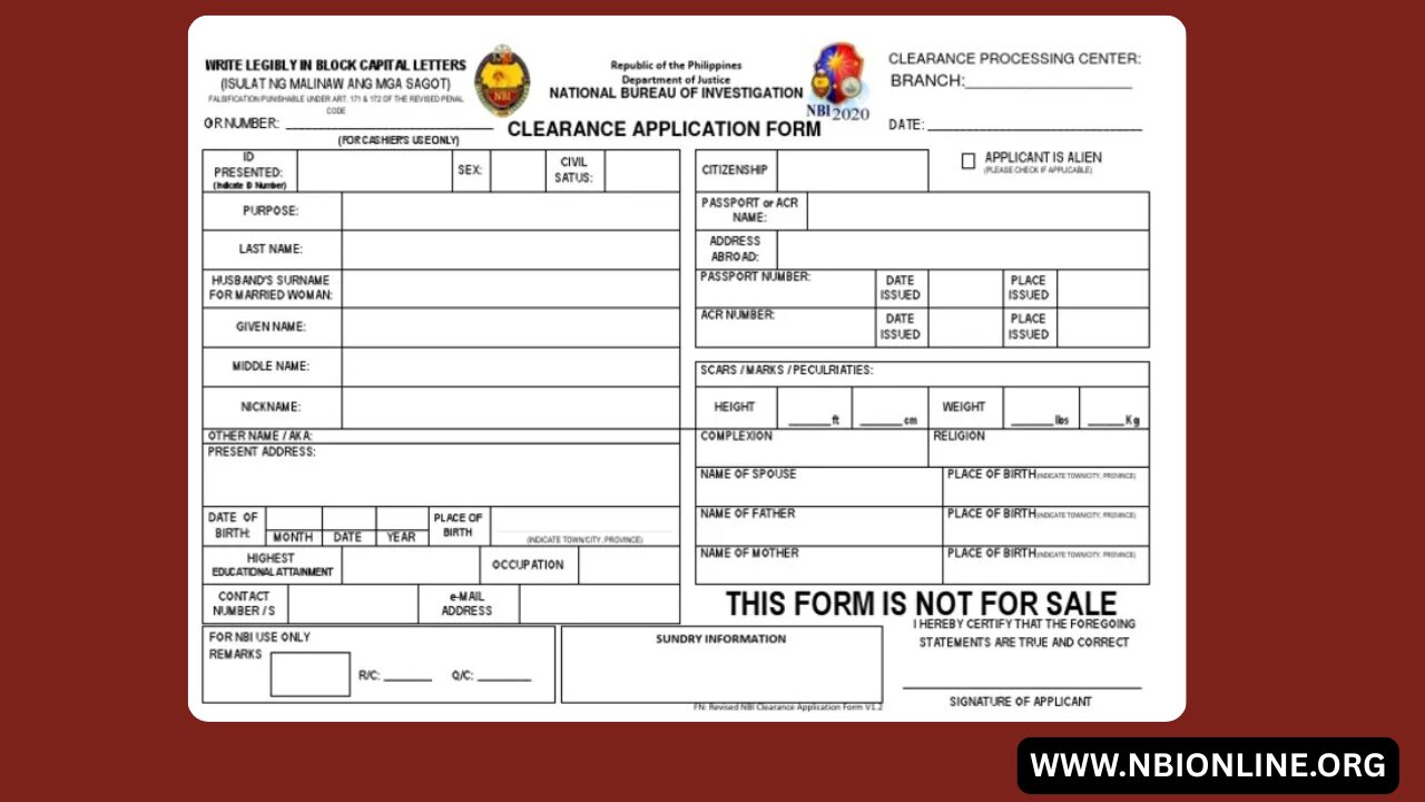 Complete NBI Clearance Form
